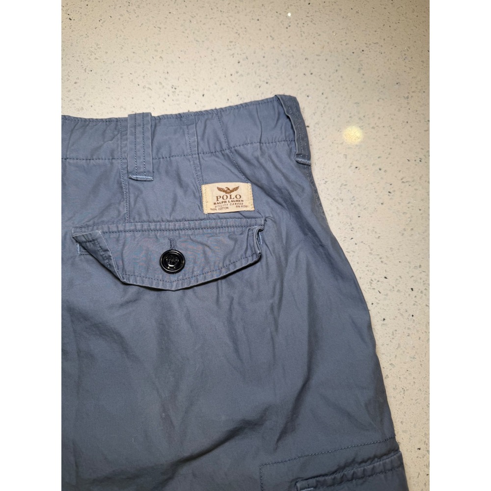 Polo Ralph Lauren Mens Cargo Shorts Blue Gray Utility Canvas Classic Fit Size 40 - Picture 6 of 7